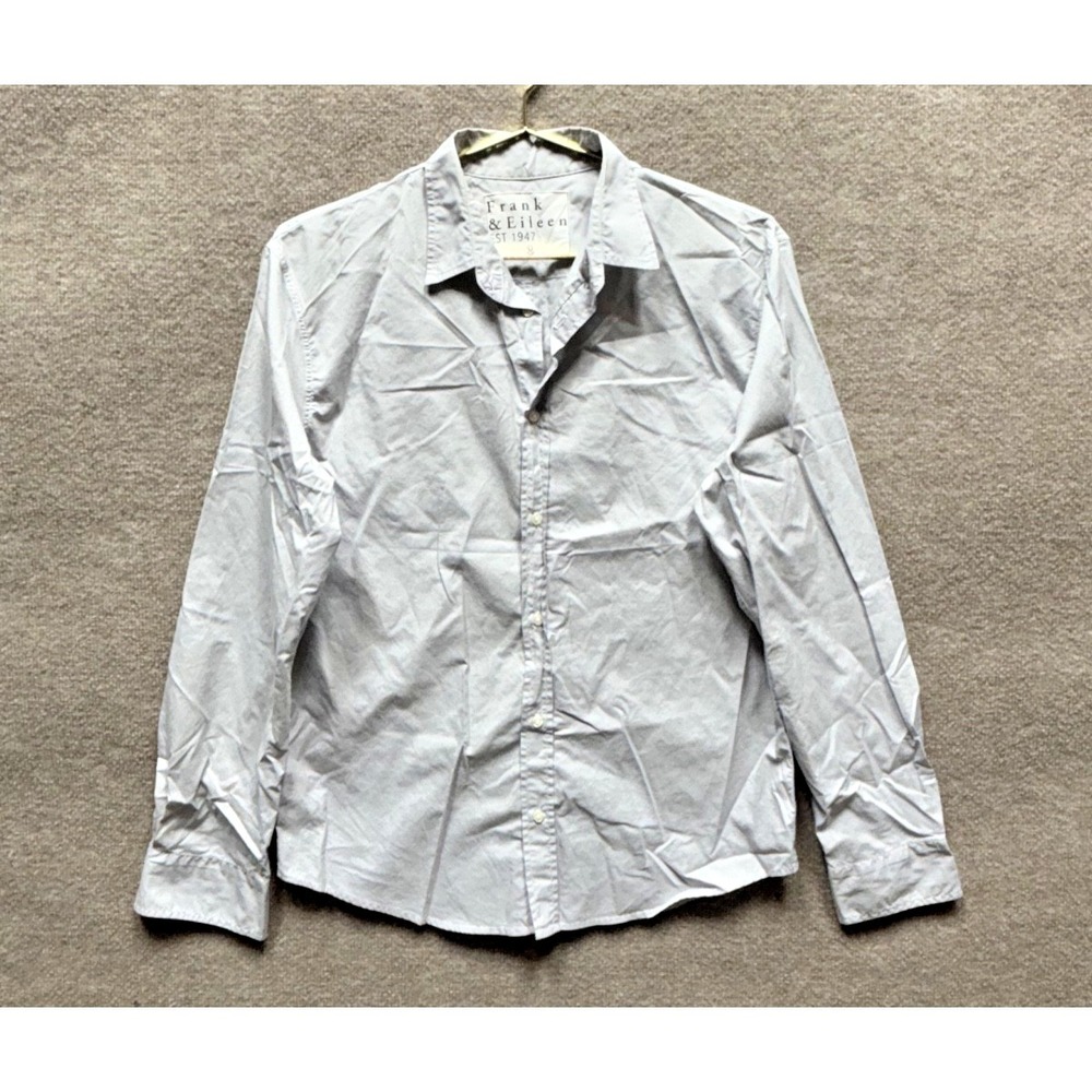 Frank & Eileen Paul Shirt Womens Med Pink/Blue Poplin Woven‎ Cotton Long Sleeve